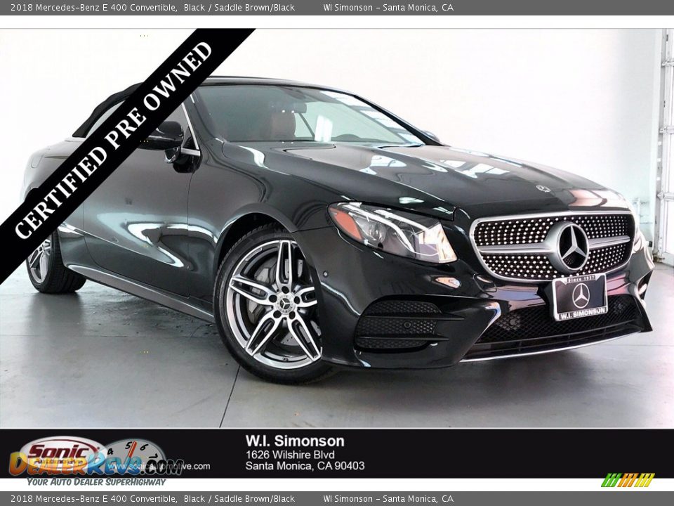 2018 Mercedes-Benz E 400 Convertible Black / Saddle Brown/Black Photo #1