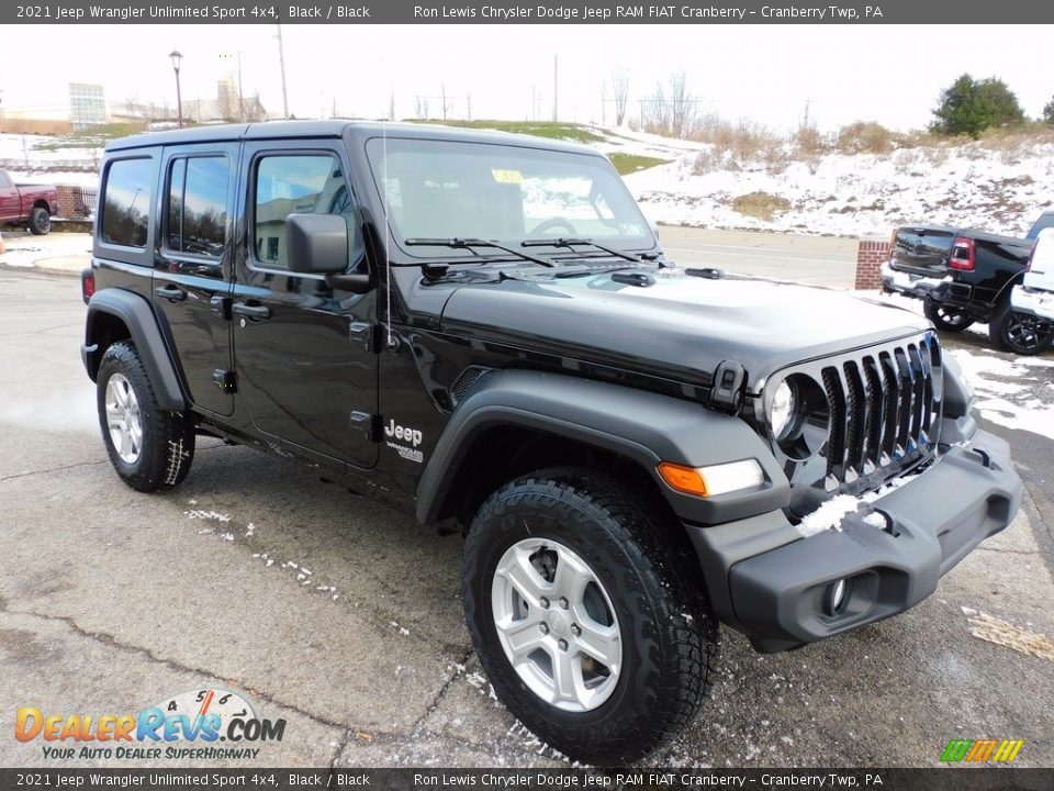 2021 Jeep Wrangler Unlimited Sport 4x4 Black / Black Photo #3