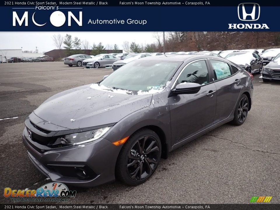 2021 Honda Civic Sport Sedan Modern Steel Metallic / Black Photo #1