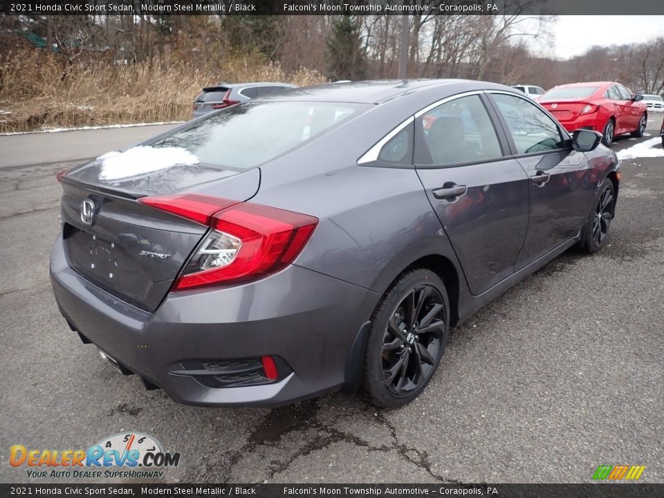 2021 Honda Civic Sport Sedan Modern Steel Metallic / Black Photo #6