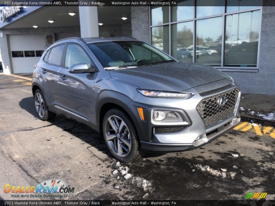 2021 Hyundai Kona Ultimate AWD Thunder Gray / Black Photo #1