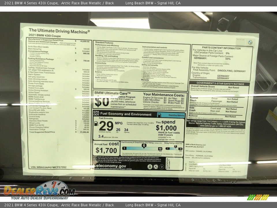 2021 BMW 4 Series 430i Coupe Arctic Race Blue Metallic / Black Photo #17