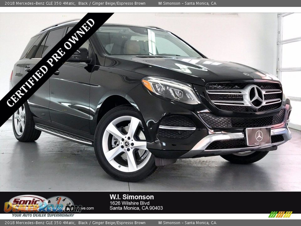 2018 Mercedes-Benz GLE 350 4Matic Black / Ginger Beige/Espresso Brown Photo #1