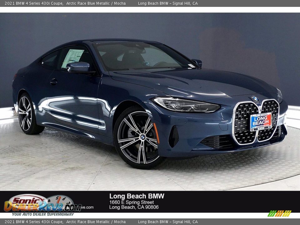 2021 BMW 4 Series 430i Coupe Arctic Race Blue Metallic / Mocha Photo #1