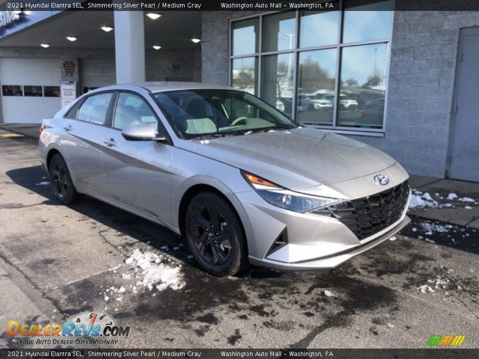 2021 Hyundai Elantra SEL Shimmering Silver Pearl / Medium Gray Photo #1