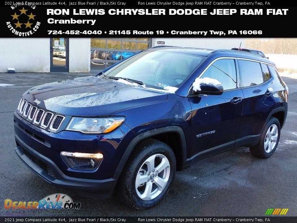 2021 Jeep Compass Latitude 4x4 Jazz Blue Pearl / Black/Ski Gray Photo #1
