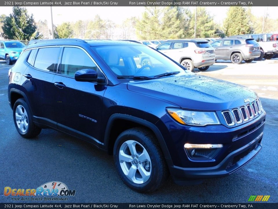 2021 Jeep Compass Latitude 4x4 Jazz Blue Pearl / Black/Ski Gray Photo #3