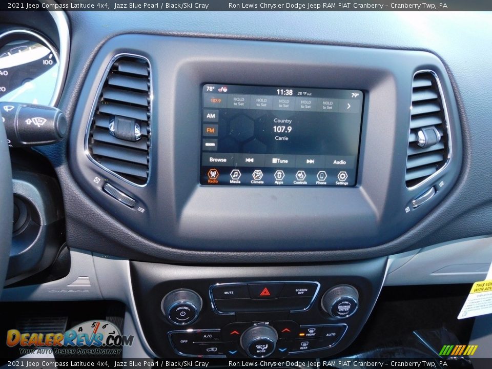2021 Jeep Compass Latitude 4x4 Jazz Blue Pearl / Black/Ski Gray Photo #16