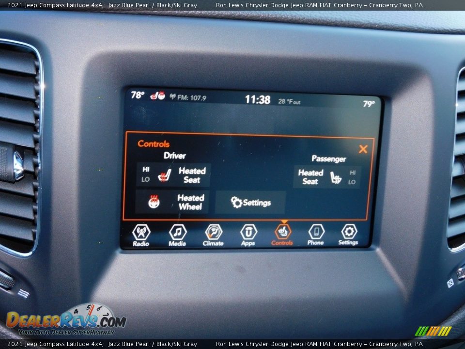 2021 Jeep Compass Latitude 4x4 Jazz Blue Pearl / Black/Ski Gray Photo #17