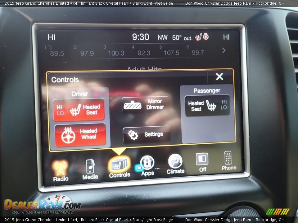 2015 Jeep Grand Cherokee Limited 4x4 Brilliant Black Crystal Pearl / Black/Light Frost Beige Photo #3