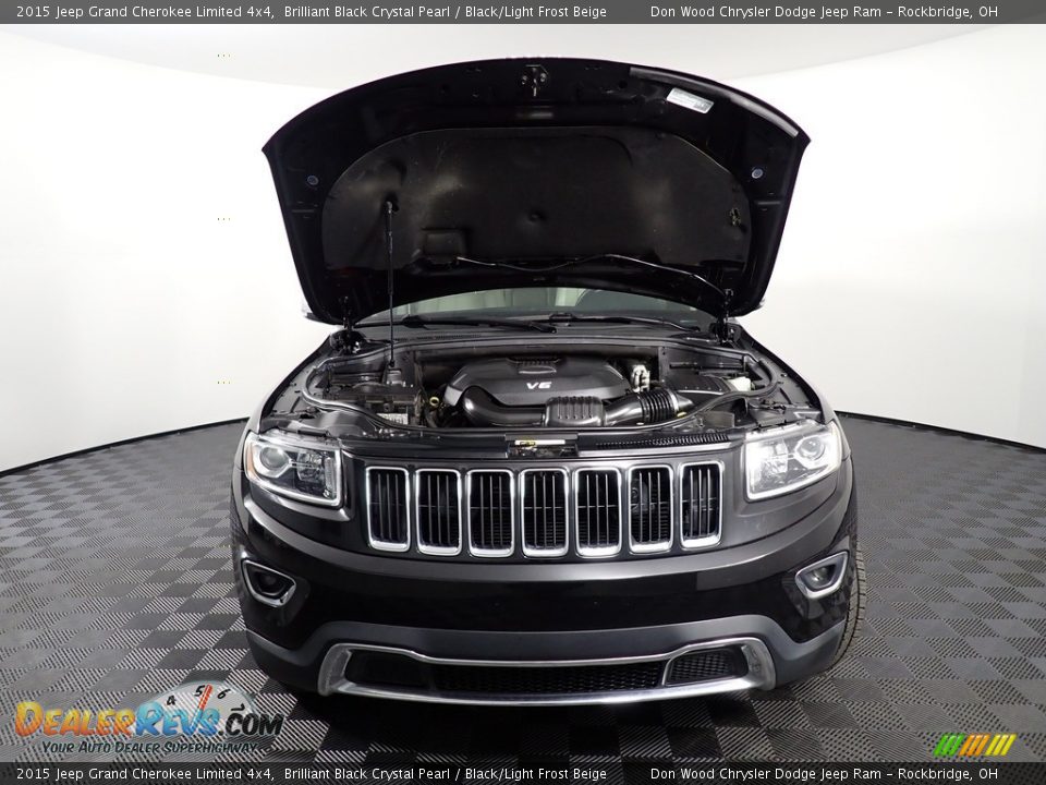 2015 Jeep Grand Cherokee Limited 4x4 Brilliant Black Crystal Pearl / Black/Light Frost Beige Photo #8