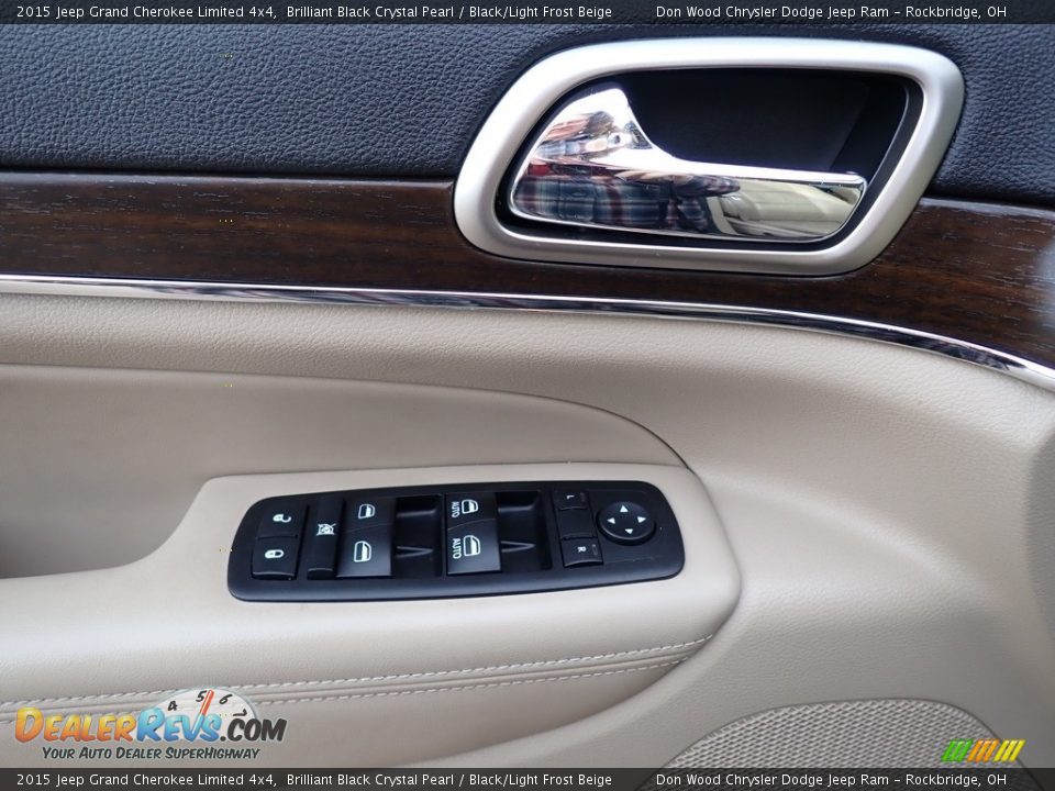 2015 Jeep Grand Cherokee Limited 4x4 Brilliant Black Crystal Pearl / Black/Light Frost Beige Photo #22