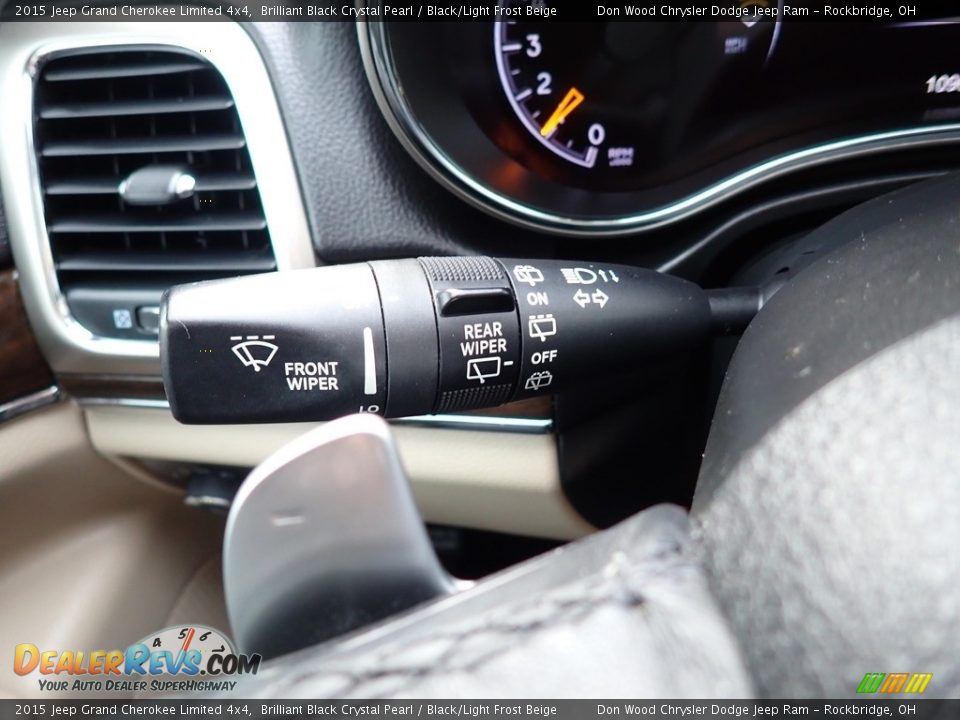 2015 Jeep Grand Cherokee Limited 4x4 Brilliant Black Crystal Pearl / Black/Light Frost Beige Photo #27