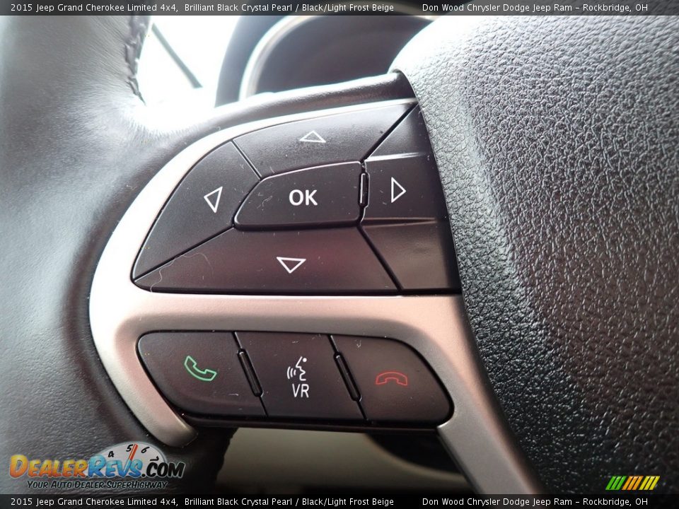 2015 Jeep Grand Cherokee Limited 4x4 Brilliant Black Crystal Pearl / Black/Light Frost Beige Photo #28