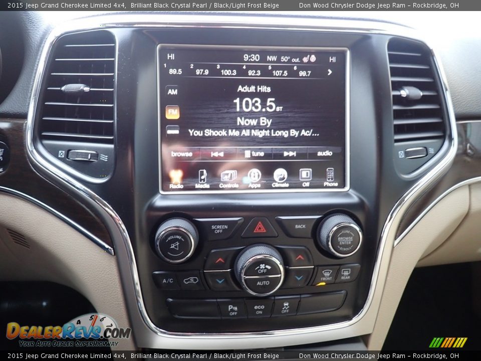 2015 Jeep Grand Cherokee Limited 4x4 Brilliant Black Crystal Pearl / Black/Light Frost Beige Photo #30