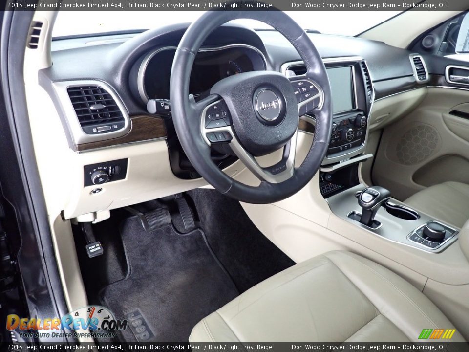 2015 Jeep Grand Cherokee Limited 4x4 Brilliant Black Crystal Pearl / Black/Light Frost Beige Photo #34