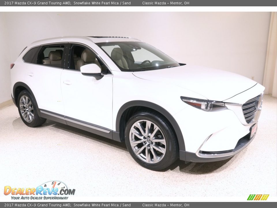 2017 Mazda CX-9 Grand Touring AWD Snowflake White Pearl Mica / Sand Photo #1