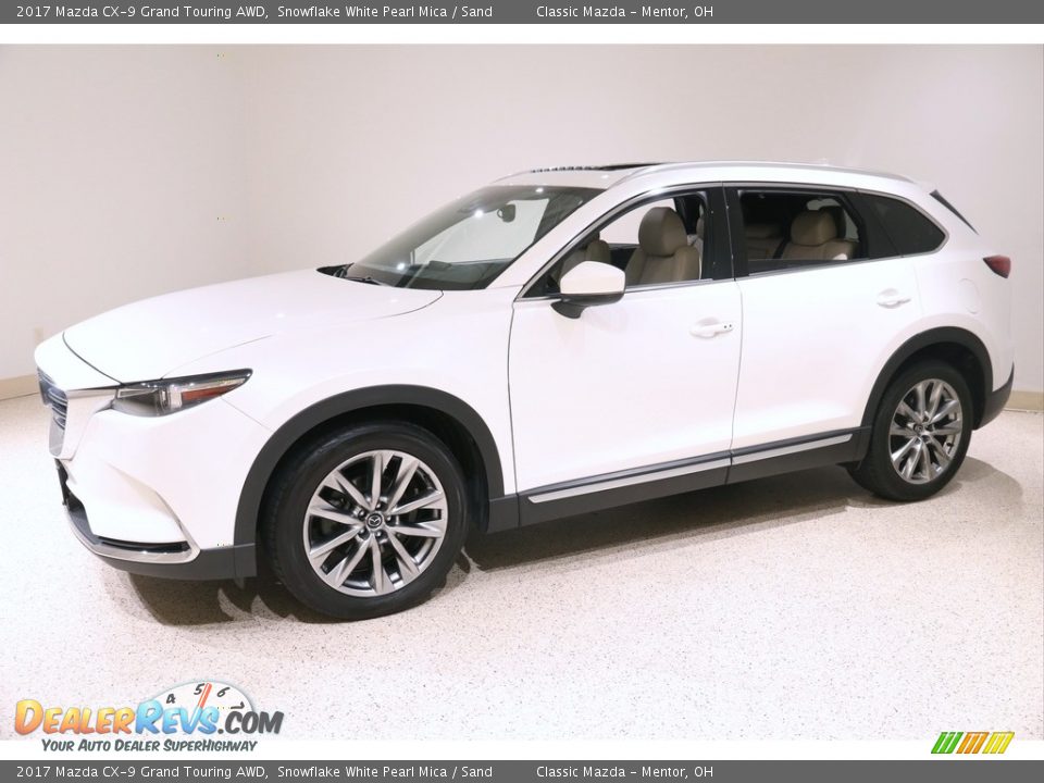 2017 Mazda CX-9 Grand Touring AWD Snowflake White Pearl Mica / Sand Photo #3