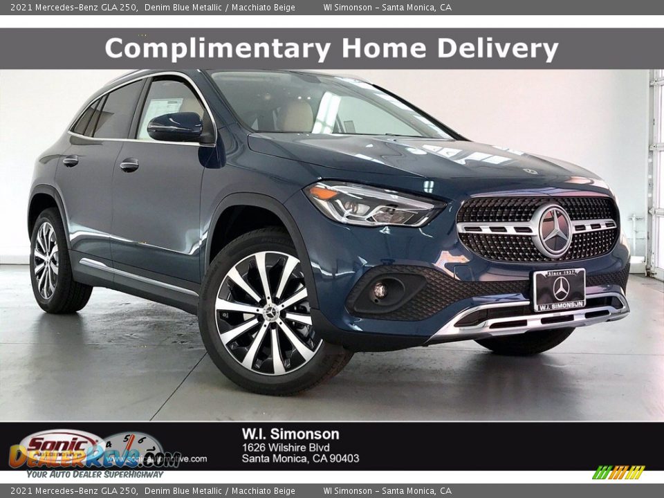 2021 Mercedes-Benz GLA 250 Denim Blue Metallic / Macchiato Beige Photo #1
