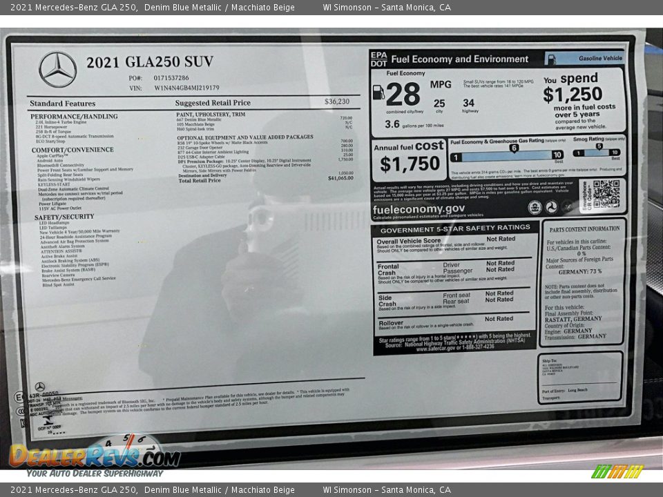 2021 Mercedes-Benz GLA 250 Denim Blue Metallic / Macchiato Beige Photo #10