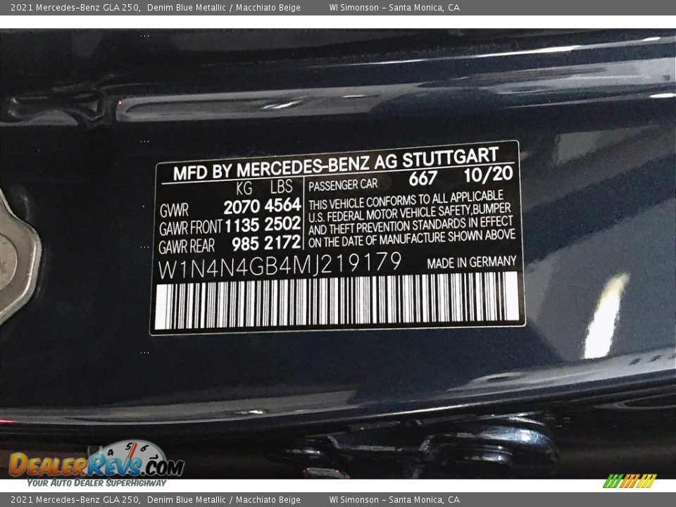 2021 Mercedes-Benz GLA 250 Denim Blue Metallic / Macchiato Beige Photo #11