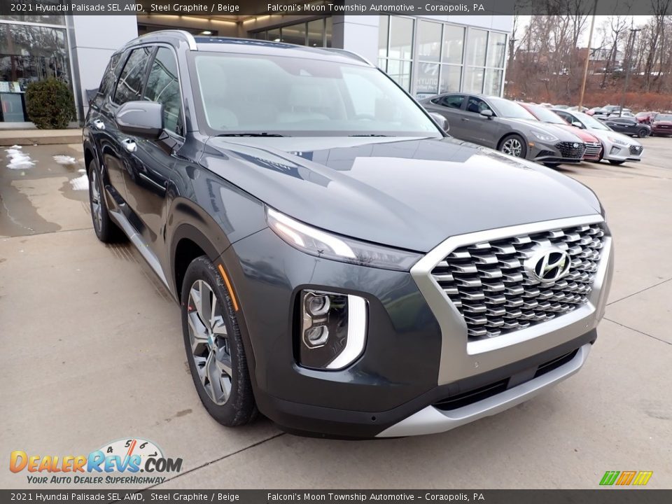 2021 Hyundai Palisade SEL AWD Steel Graphite / Beige Photo #3