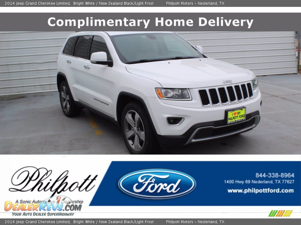 2014 Jeep Grand Cherokee Limited Bright White / New Zealand Black/Light Frost Photo #1