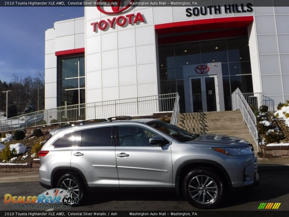 2019 Toyota Highlander XLE AWD Celestial Silver Metallic / Ash Photo #2