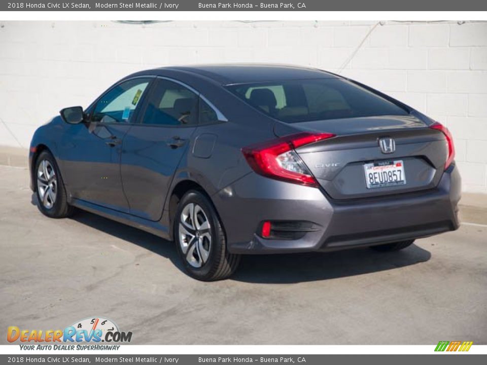 2018 Honda Civic LX Sedan Modern Steel Metallic / Ivory Photo #2
