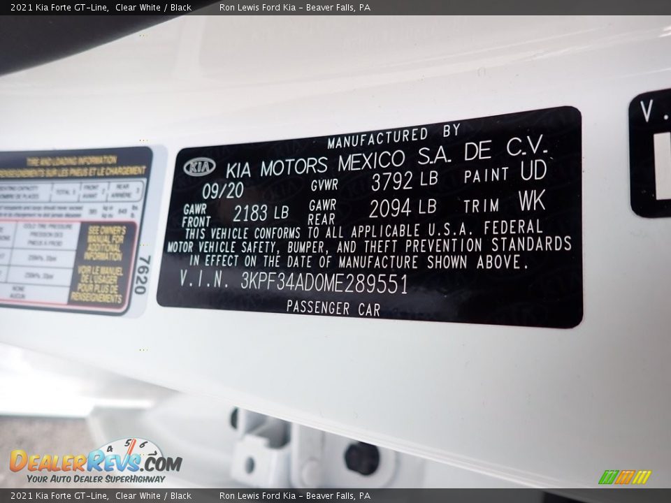 2021 Kia Forte GT-Line Clear White / Black Photo #15