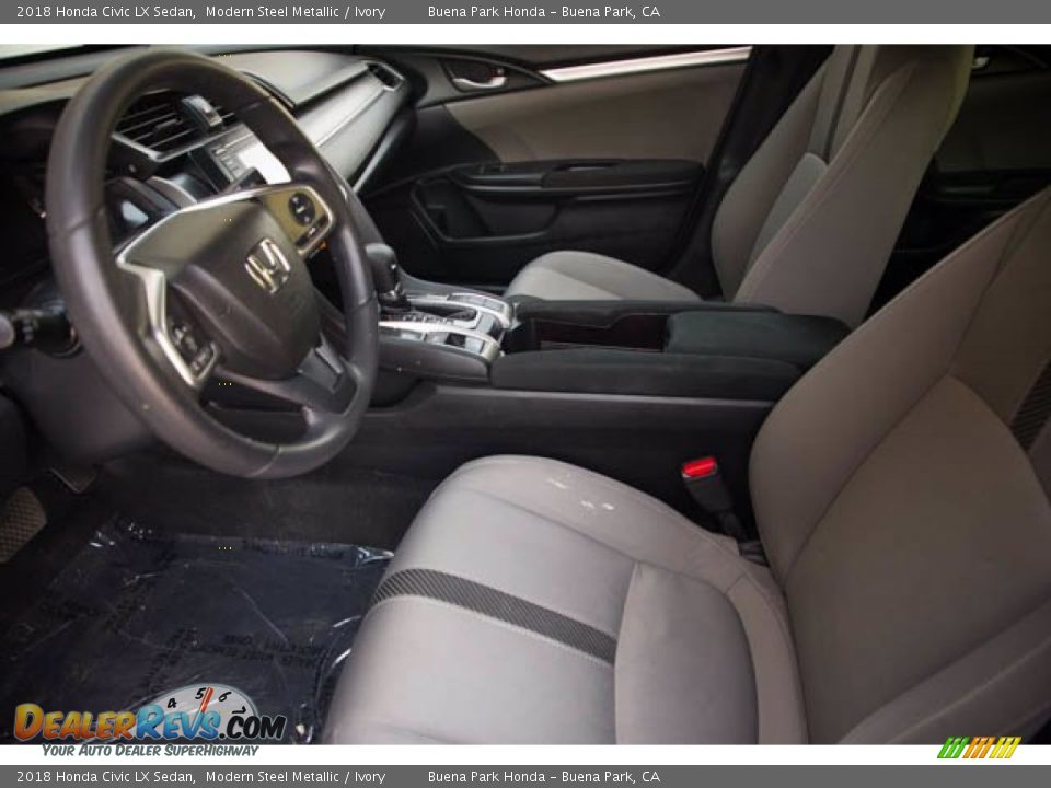 2018 Honda Civic LX Sedan Modern Steel Metallic / Ivory Photo #3