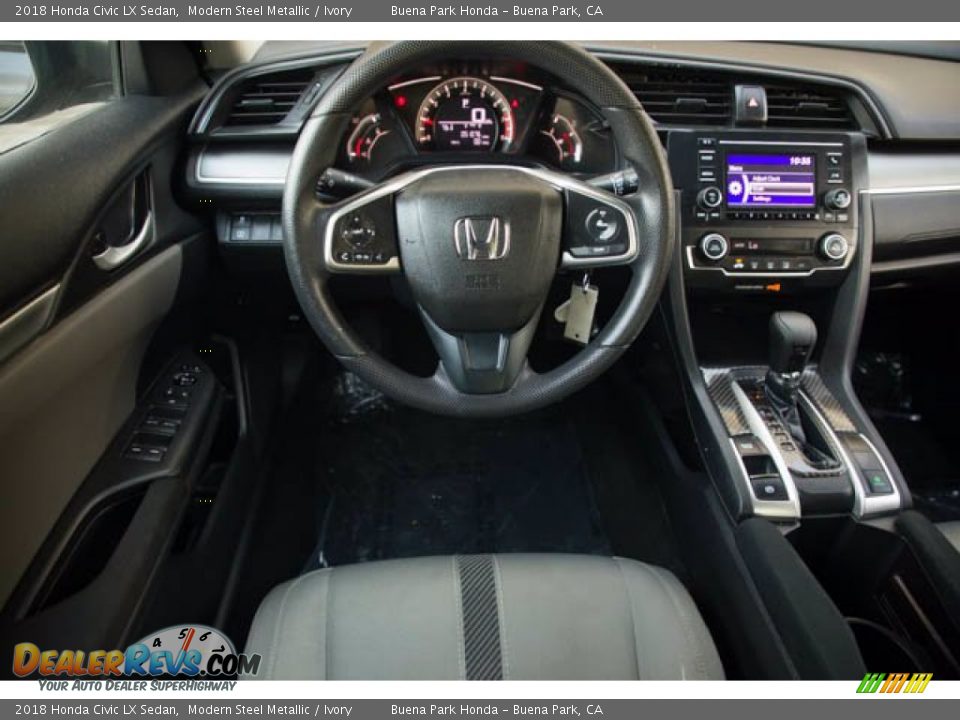 2018 Honda Civic LX Sedan Modern Steel Metallic / Ivory Photo #5