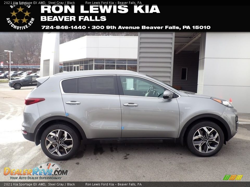 2021 Kia Sportage EX AWD Steel Gray / Black Photo #1