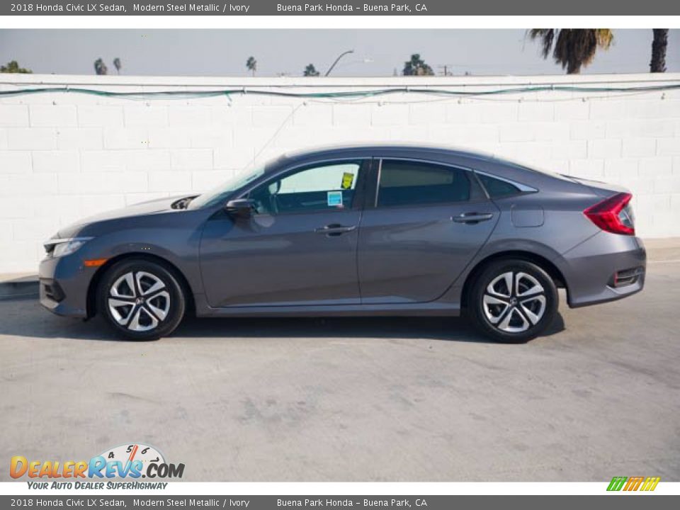 2018 Honda Civic LX Sedan Modern Steel Metallic / Ivory Photo #10