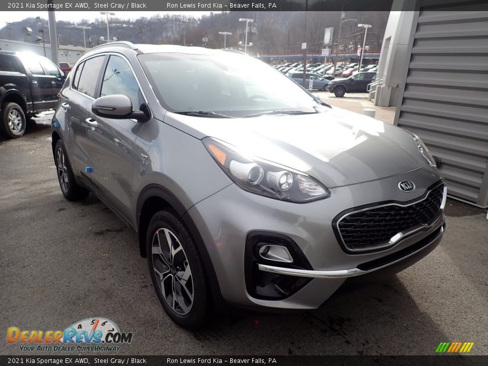 2021 Kia Sportage EX AWD Steel Gray / Black Photo #3
