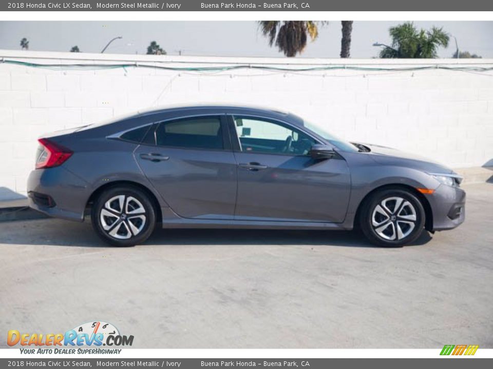 2018 Honda Civic LX Sedan Modern Steel Metallic / Ivory Photo #14