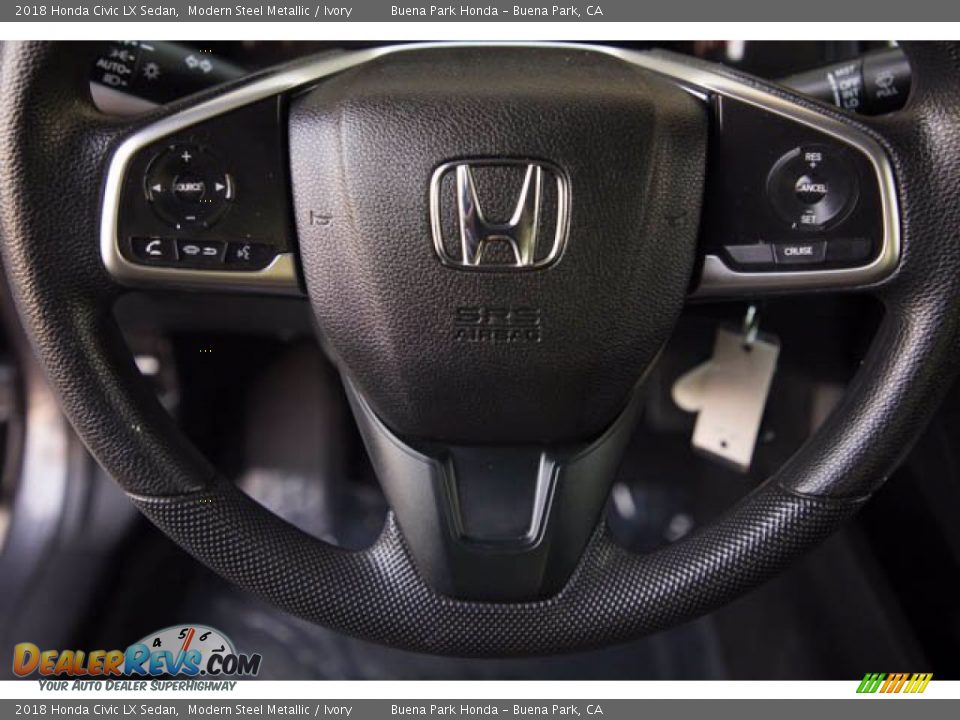 2018 Honda Civic LX Sedan Modern Steel Metallic / Ivory Photo #15