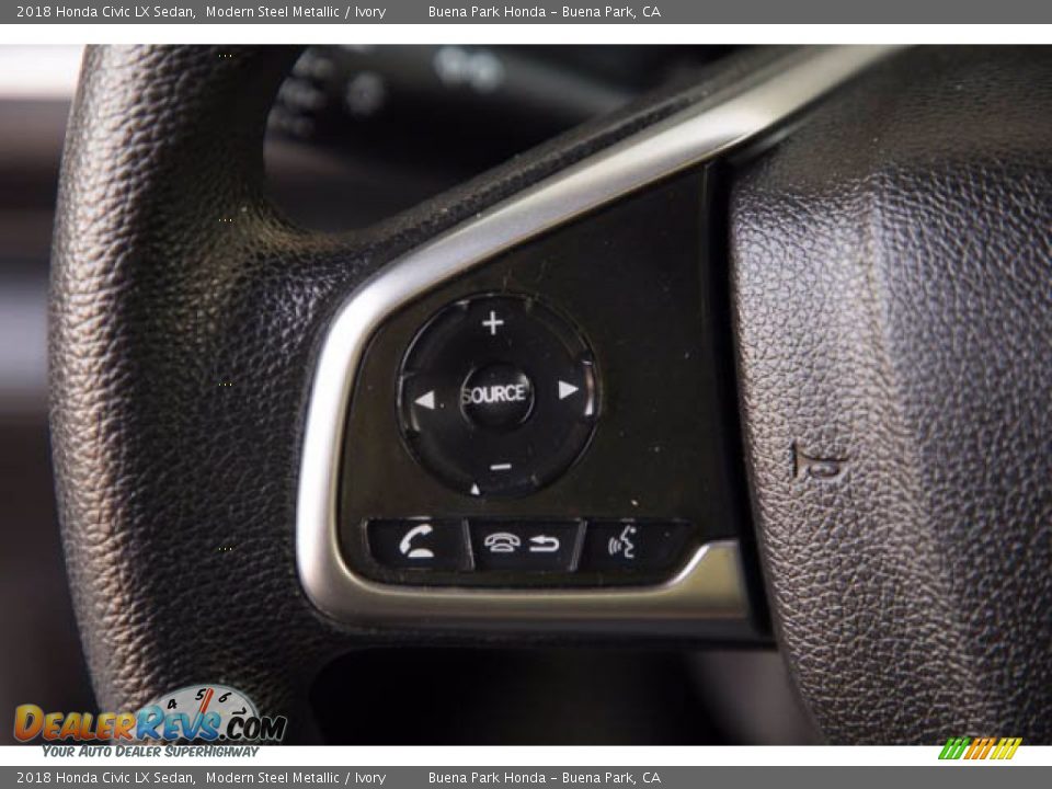 2018 Honda Civic LX Sedan Modern Steel Metallic / Ivory Photo #16