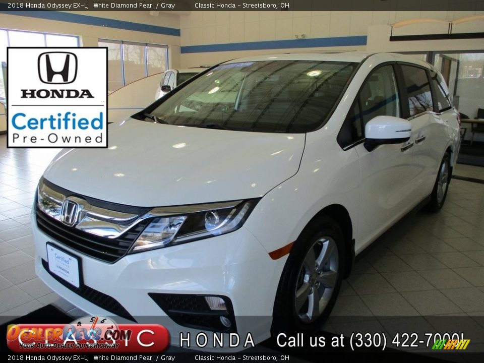 2018 Honda Odyssey EX-L White Diamond Pearl / Gray Photo #1