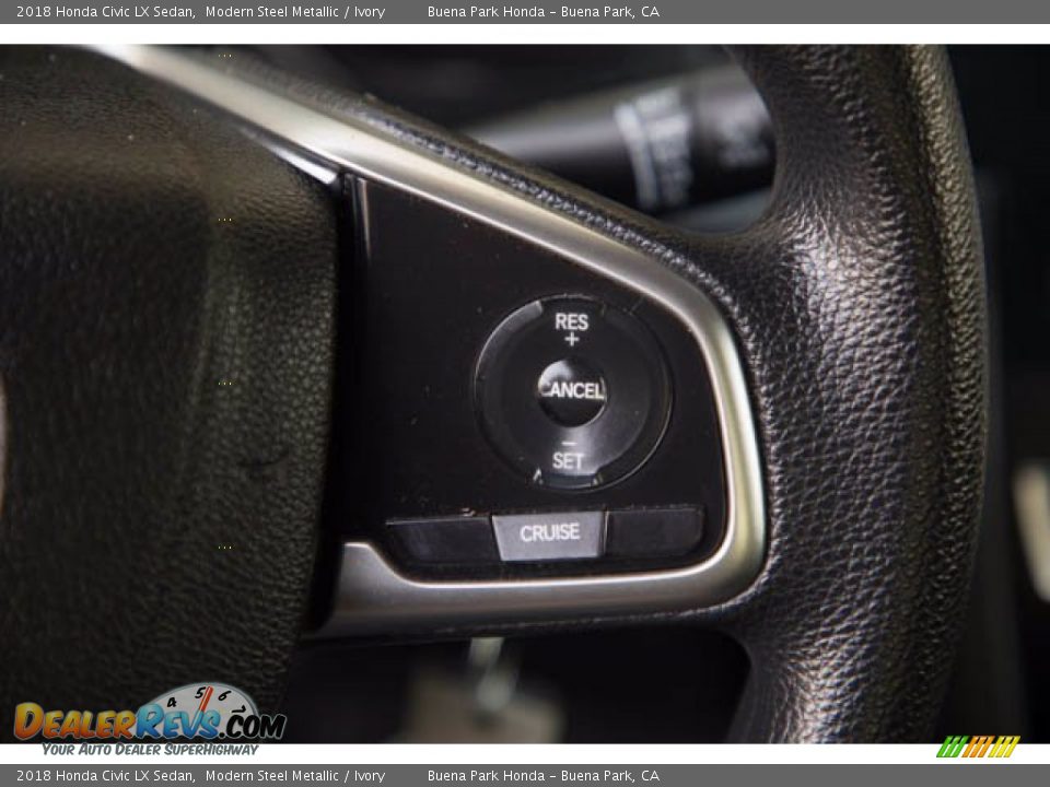 2018 Honda Civic LX Sedan Modern Steel Metallic / Ivory Photo #17