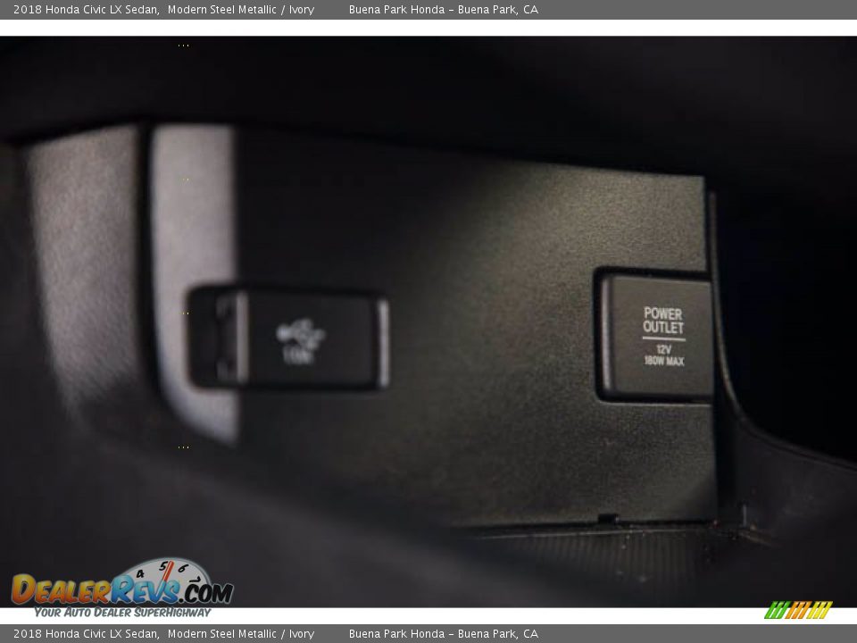2018 Honda Civic LX Sedan Modern Steel Metallic / Ivory Photo #18
