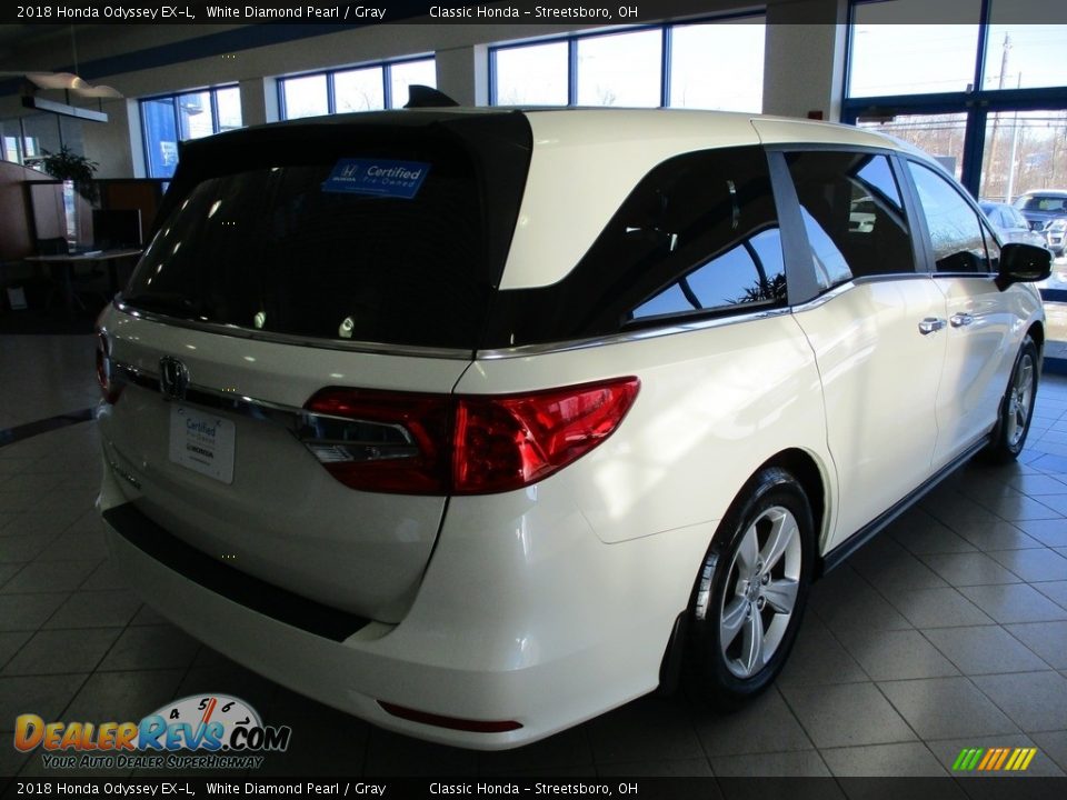 2018 Honda Odyssey EX-L White Diamond Pearl / Gray Photo #7