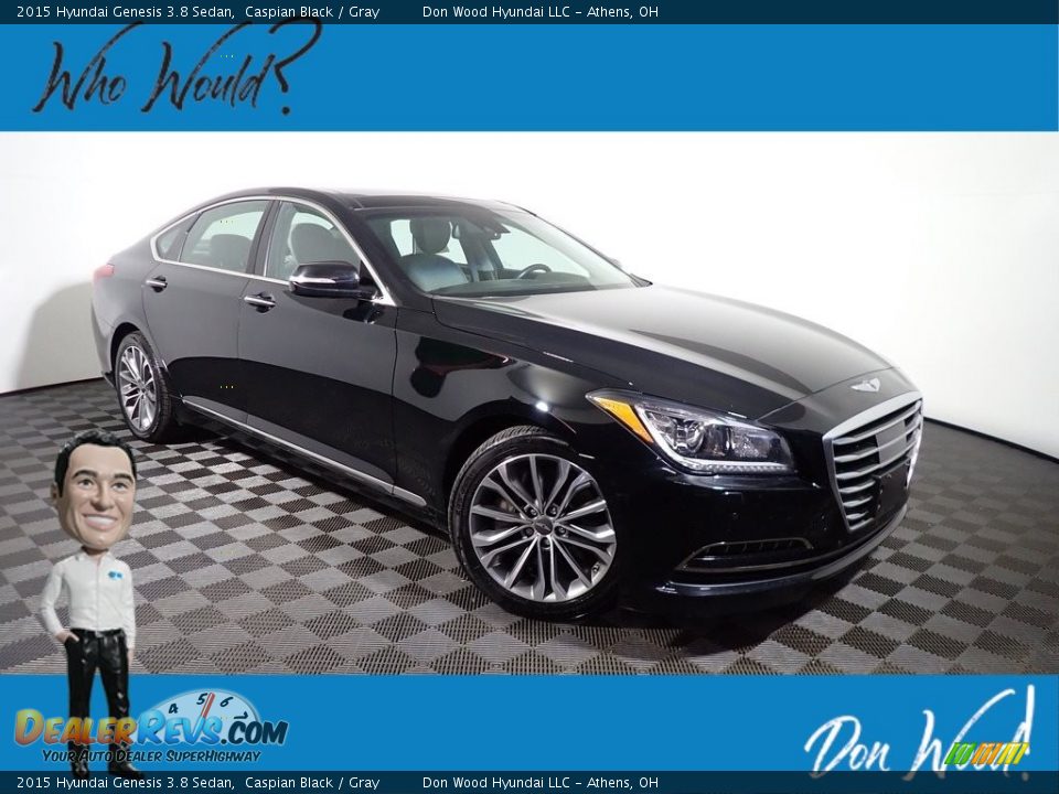 2015 Hyundai Genesis 3.8 Sedan Caspian Black / Gray Photo #1