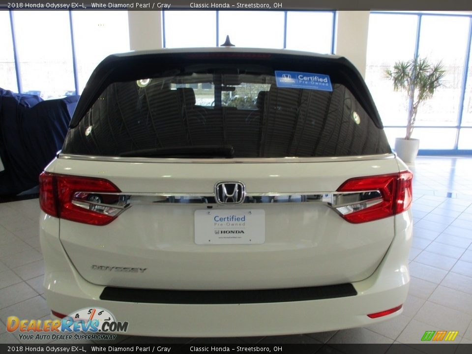 2018 Honda Odyssey EX-L White Diamond Pearl / Gray Photo #8