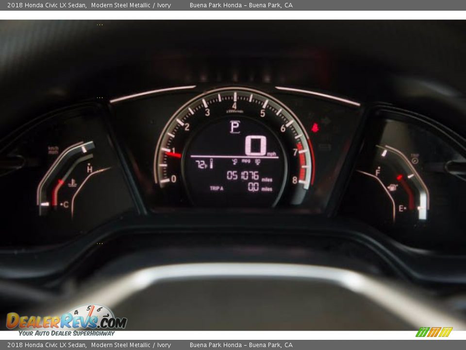 2018 Honda Civic LX Sedan Modern Steel Metallic / Ivory Photo #28