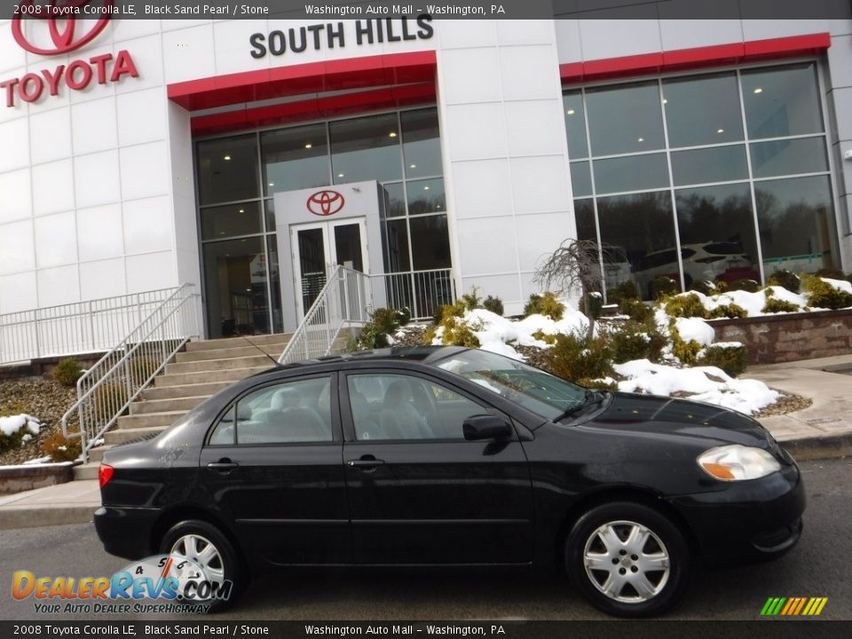 2008 Toyota Corolla LE Black Sand Pearl / Stone Photo #2