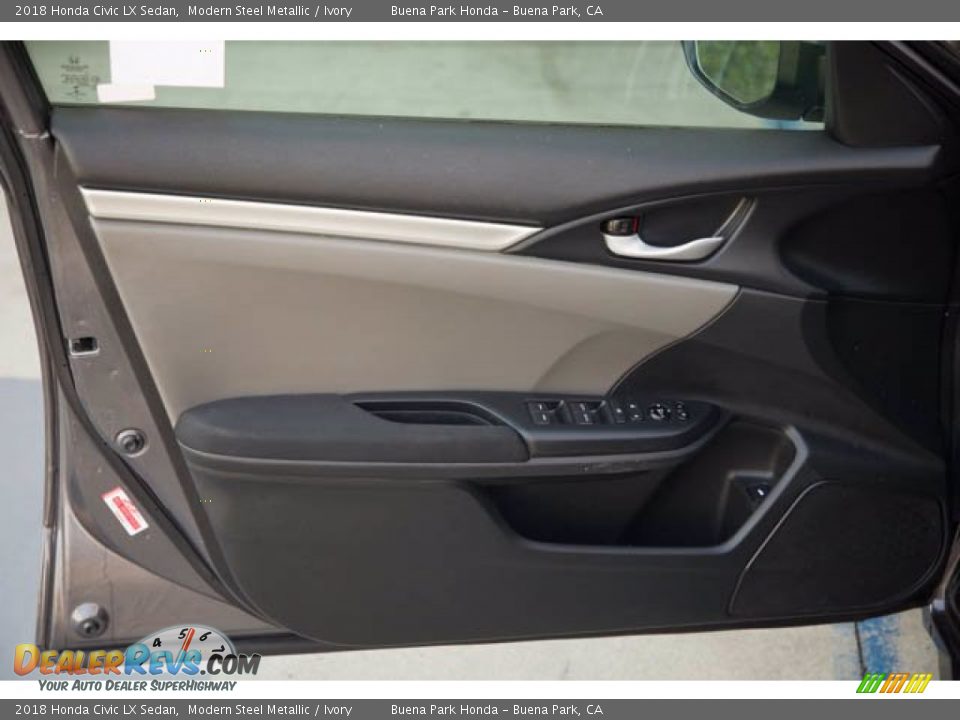 2018 Honda Civic LX Sedan Modern Steel Metallic / Ivory Photo #29