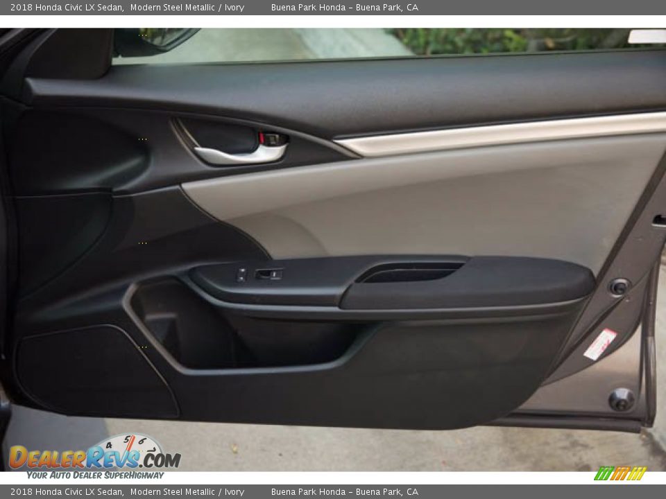 2018 Honda Civic LX Sedan Modern Steel Metallic / Ivory Photo #33