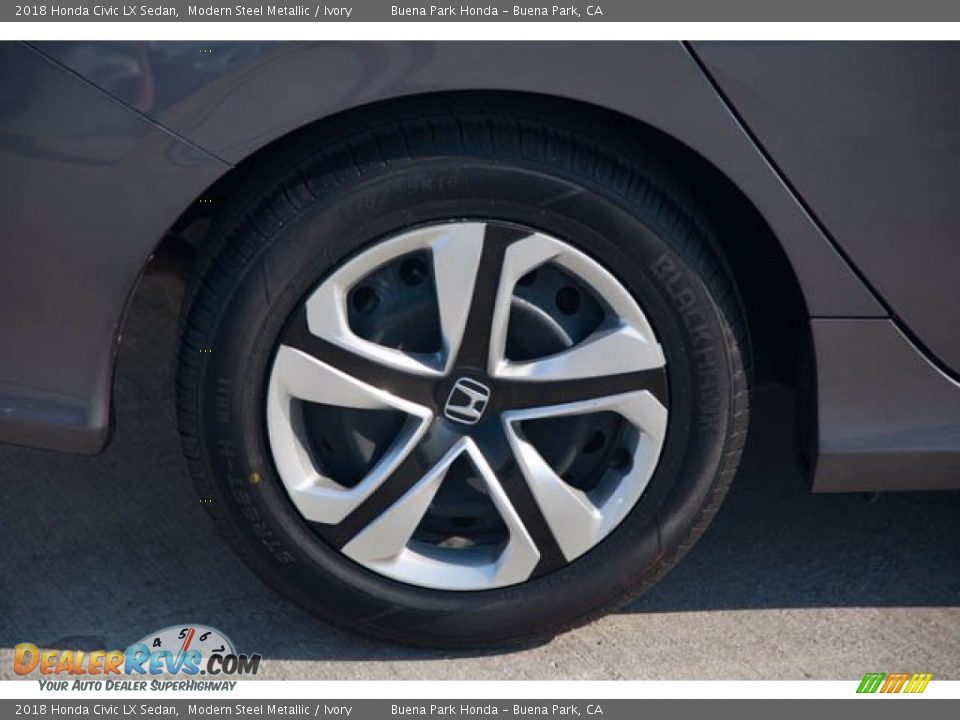 2018 Honda Civic LX Sedan Modern Steel Metallic / Ivory Photo #35
