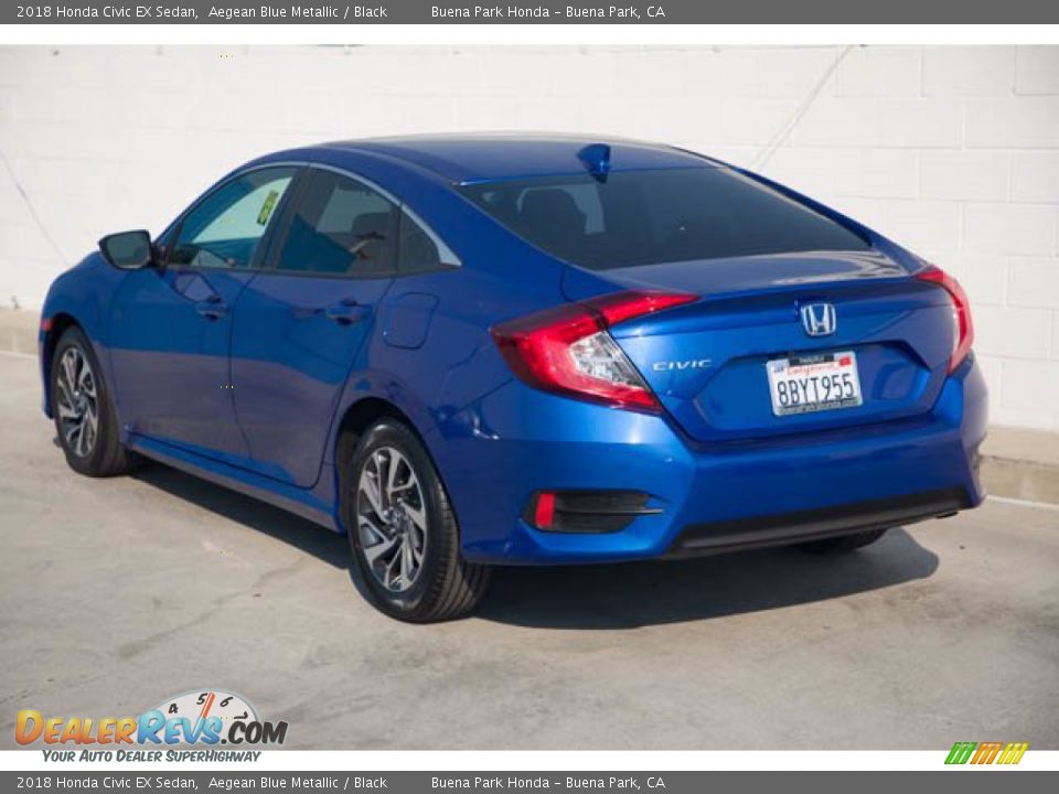 2018 Honda Civic EX Sedan Aegean Blue Metallic / Black Photo #2